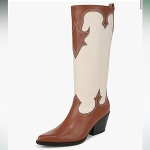ZODIAC Dawson Brown/Cream Women's Western Boots Size 11 Y2K Coastal Cowgirl NWT